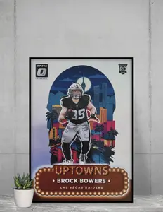 Donruss Brock Bowers 2024 Uptown 12x17 Poster Las Vegas Raiders