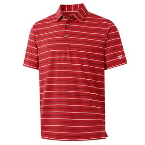 MAELREG Golf Polo Shirts for Men Short Sleeve Striped Dry Fit Moisture Wicking Lightweight Performance Athletic Tops Collared Casual Menswear