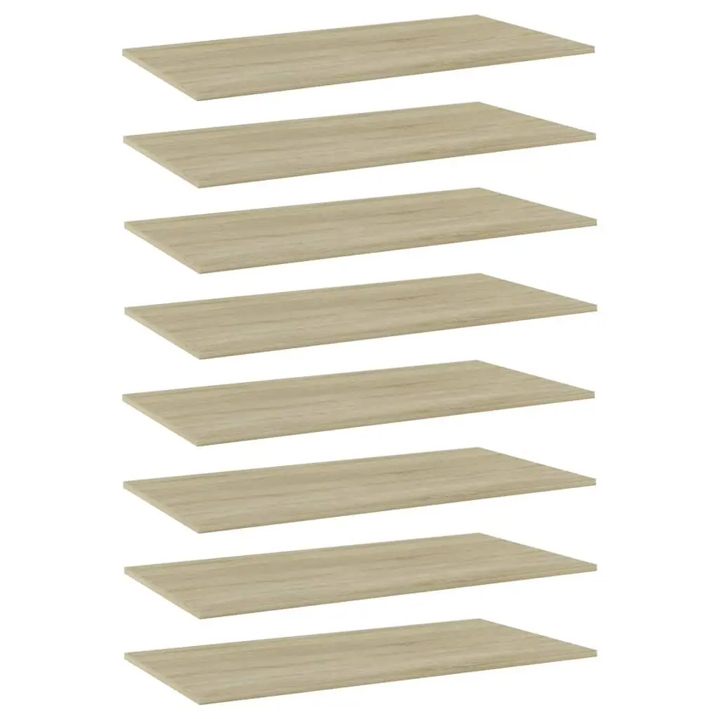 Bookshelf Boards 8 pcs Sonoma Oak 31.5"x7.9"x0.6" Engineered Wood