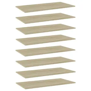 Bookshelf Boards 8 pcs Sonoma Oak 31.5"x7.9"x0.6" Engineered Wood