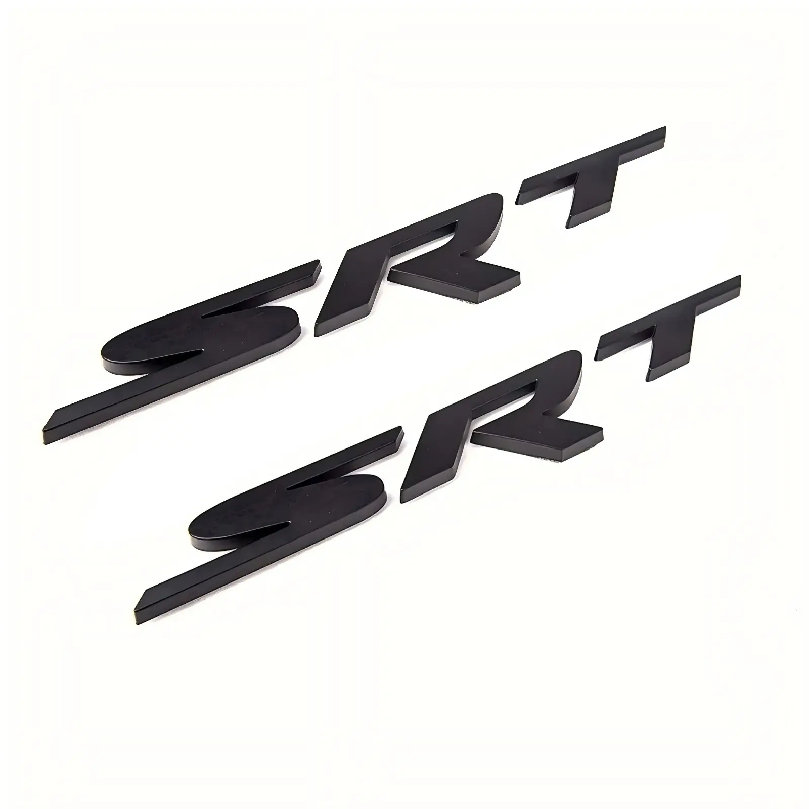 SRT Emblem Badge Replacement Set - 2-Pack Black, Red, Chrome Vinyl Stickers for Dodge Charger, Challenger, Jeep Grand Cherokee 2014-2018, Logo, Automotive Decoration, Stylish Car Merch, Exterior Upgrade Car Accessory, Vehicle Decoration
