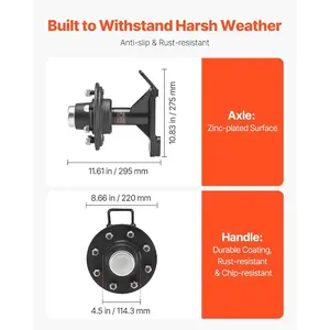 VEVOR Shipping Container Wheels 8 - Lug Wheels Kit, Heavy Duty Shipping Container Axle with Ratchet Tie Down - Moves 20 ft - 40 ft, Secure Transport for Dock, Warehouse, Construction Site, BlackVEVOR Super Brand Day