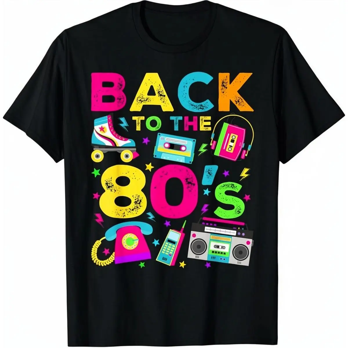 Men's Graphic T-Shirt in 100% Cotton, Oversized Retro Streetwear Style with Round Neck, Casual All-Seasons Athletic Top