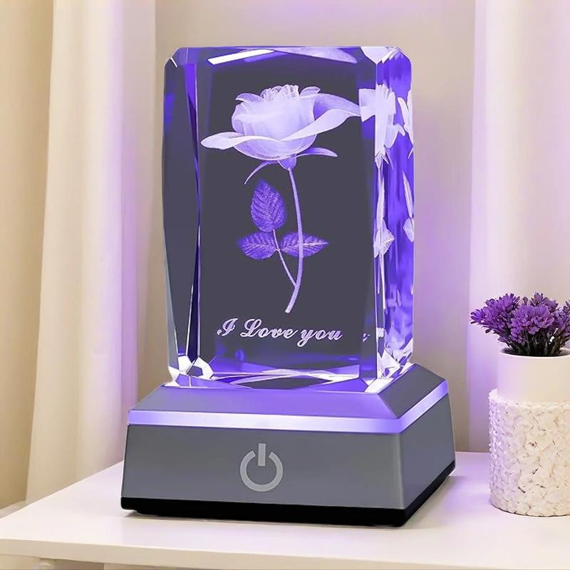 3D Rose Multicolor Crystal Gifts- I Love You ,Perfect Valentines Gift Ideas for Her My Girlfriend Wife Mom - Unique Anniversary Birthday Presents gifts boyfriend,gifts for boyfriend,valentines gift for bf,valentine's day decor