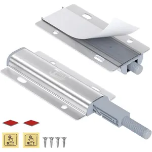 Push Open Door Latch,  2 Pack  Cabinet Push Open Latch,  Latches Push Latch for  Doors Closure  Push Release Press Out Cabinet Catches Hardware