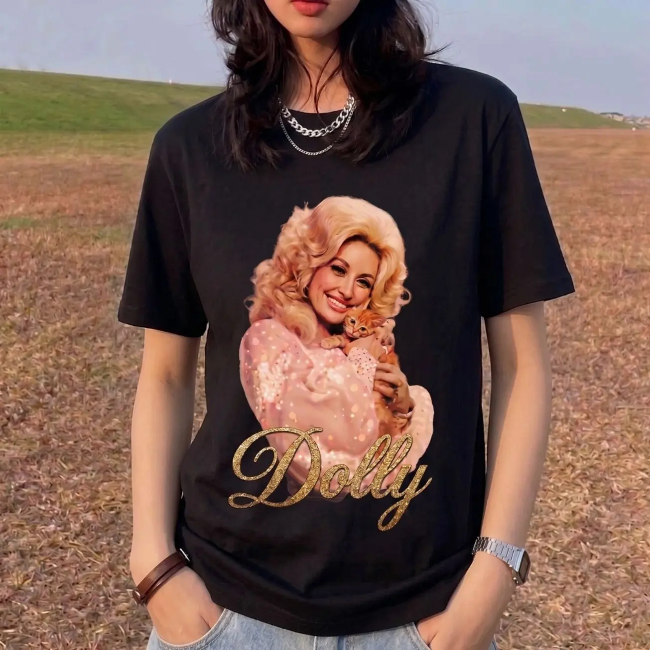 In Loving Memory Dolly Parton Tribute T-Shirt, Rest In Peace Country Music Legend Vintage Portrait Graphic Tee, Forever A Star Sparkly Fan Apparel Gift