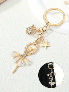 Royal Ballet Women's Keychain - Elegant crown floral design, perfect birthday gift, suitable for dancers, performers, and nobility - Durable keychain for everyday or special occasions, party gift item