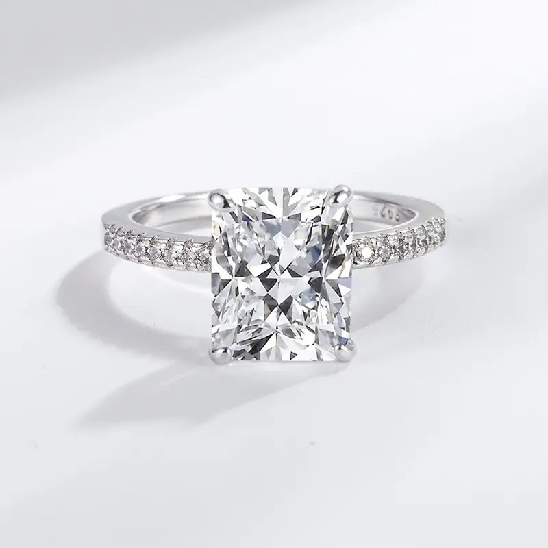 Luxury Square Cubic Zirconia Engagement Ring for Women,Premium Simulated Diamond Wedding Band, Fashion Geometric Bridal Jewelry