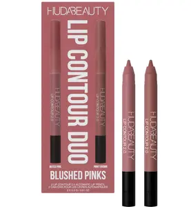 Huda Lip Contour Duo Blushed Pinks - 2 Mini Lip Pencils in Muted Pink and Pinky Brown