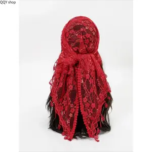 Embroidered Polyester Square Scarf, 130cm Lightweight Versatile Decorative Head Scarf, Fashionable Thin Silk Feel Hair Scarves for Women, Elegant Temperament Accessory for Daily Wear, Travel, Beach Vacation and Casual Outfit Styling