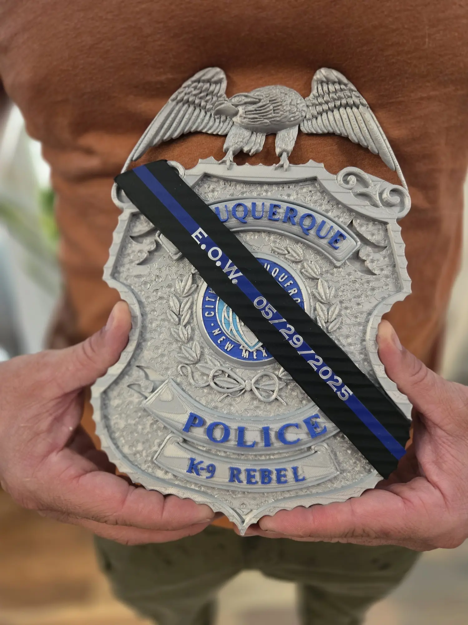 Custom 3D printed oversized badge or patch replicas