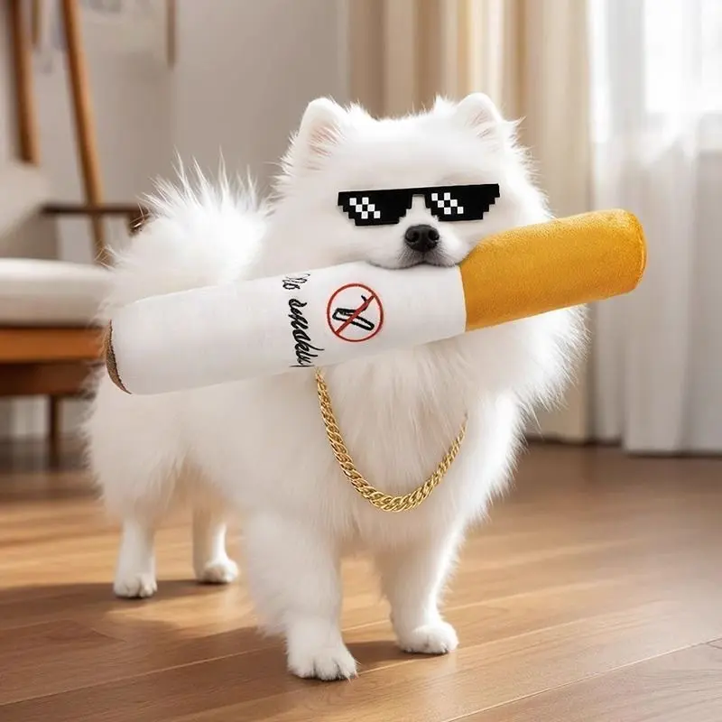Funny Interactive Dog Plush Toy Sound Puppy NO Smoke Dog Training Toys Bite Resistant Squeak Dogs Chewing Toy Interactive Tough Chewer Chew Stick Poodle