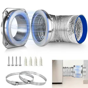 Magnetic Dryer Vent Connector Kit DV180 Airtight Seal Dryer Vent Hose Coupling Exhaust Hose With 3.3ft 4" Duct And Two Clamps