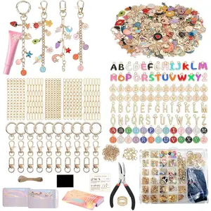 563 count Lip Gloss  Making Kit,DIY Craft Bag Charm Kit with Charms,Key Chains,Key Chain Hooks,Jump Rings,Lobster Claw Clasps, Bags&Tools, Making Supplies for Valentines Gifts