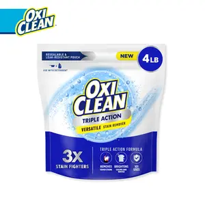 OxiClean Triple Action Versatile Stain Remover Powder, To Use with Detergent, 4 lbs