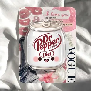 Spicy Soda Addict Phone Grip Cute Maroon Soda Can Griptok Aesthetic Diet Pop Phone Holder Acrylic Soft Drink Cell Phone Stand Trendy Soda Lover Gift