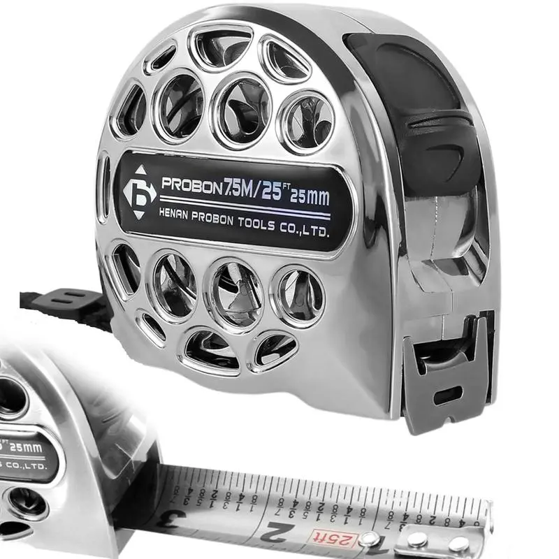 25FT Stainless Steel Tape Measure – Double Sided Scale, Waterproof & Rustproof Retractable Measuring Ruler for Construction, Household & Woodworking