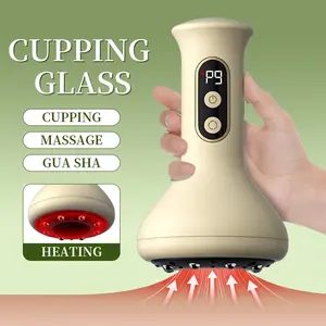 Electric Smart Cupping Device, 9-Level Suction Adjustment, Sliding Steel Ball Massage, Heating Function, Perfect Gift for Parents