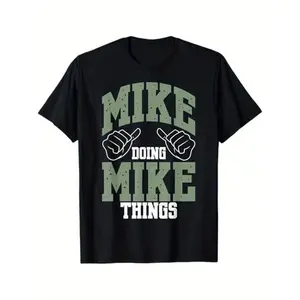 [Funny Mike T-Shirt] 100% Cotton Funny Mike Birthday T-Shirt | S - XXXL, Black, Birthday Gift for Mike