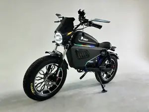 New Aluminum Alloy Rims Black Warrior electric bicycle Large 4-piston oil disc at front and rear, adjustable brake leve ,Air damping,Double seats Retro high-speed electric fatbike With Bluetooth and speaker 3000W 60V 50ah ebike