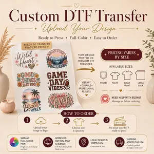 DTF Transfer Ready To Press-Custom Desing Upload