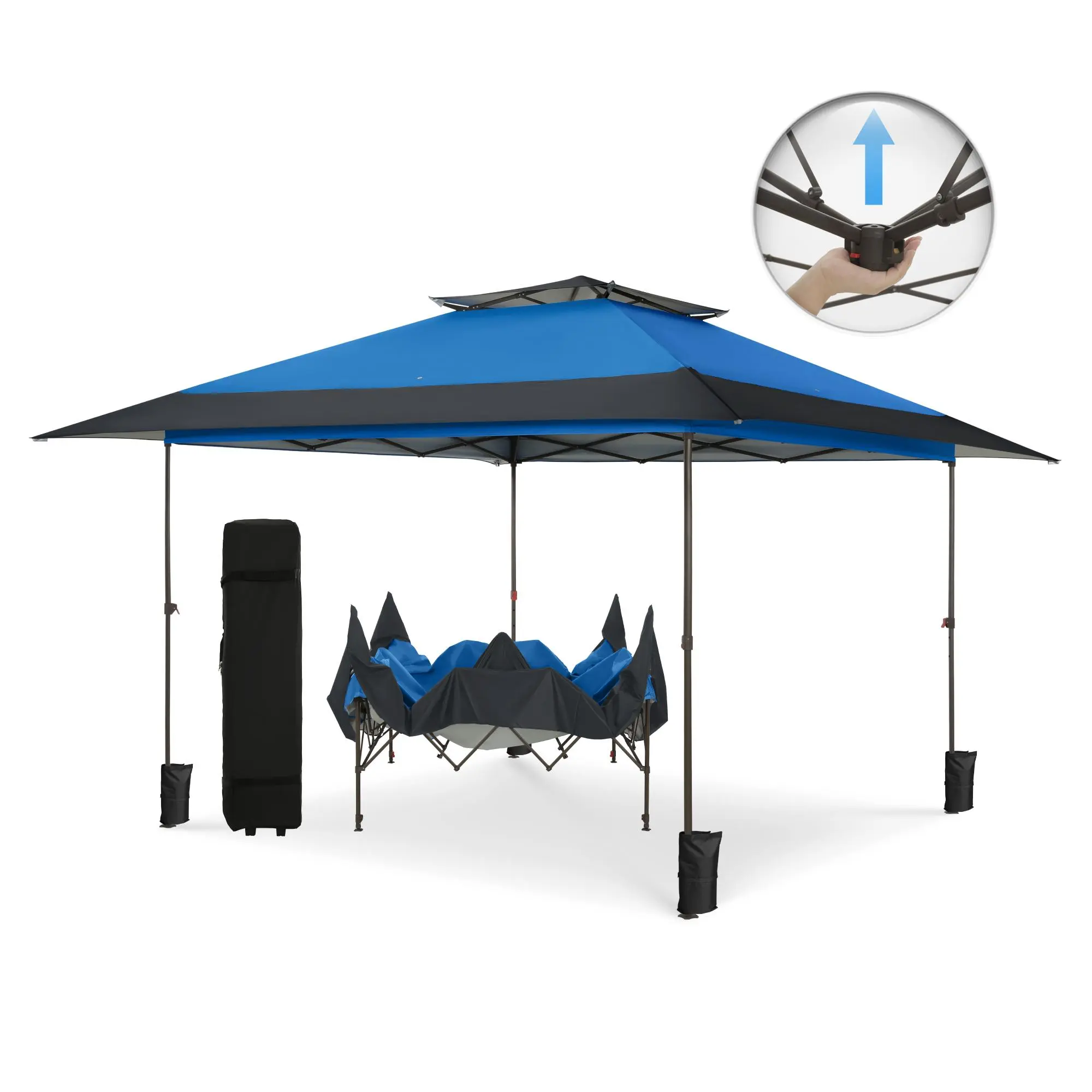 PHIVILLA Home Easy Set-up 13x13 Pop Up Canopy Gazebo Outdoor Tent Portable 169 sq.ft Sun Shade Folding Design