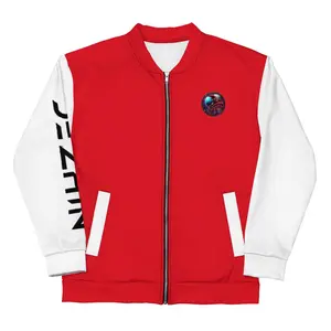 Dezhin Red & White Bomber Jacket