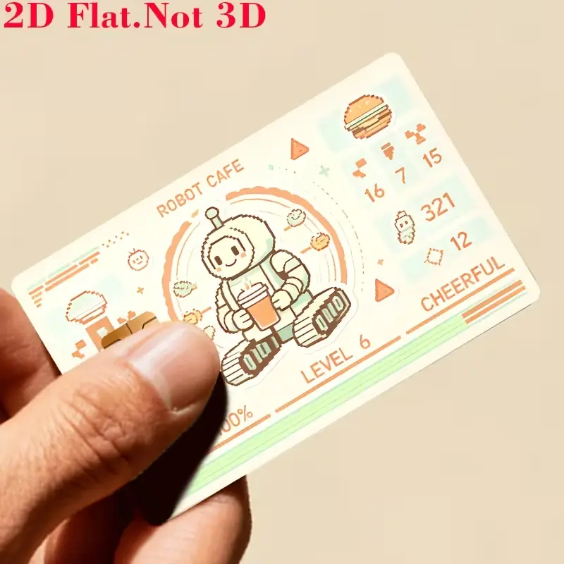 Robot Cafe Gamer Credit Card Skin