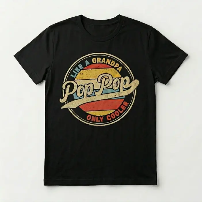 Pop Pop Shirt, Cool Poppop T-Shirt, Pop-Pop Like A Grandpa Only Cooler, Best Pop Pop Ever, Funny Pop Pop Shirt Present, Pop Fathers Day Gift