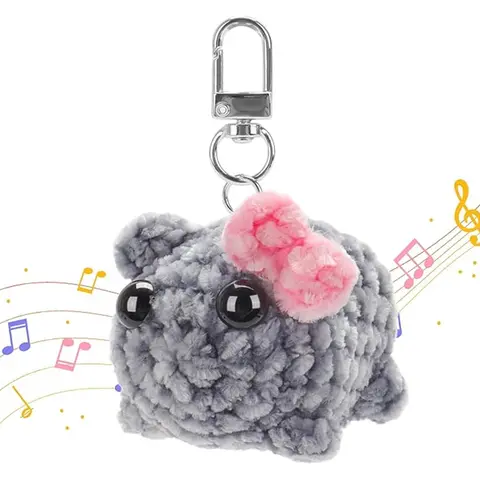 Cute Hamster Design Keychain, Hand-knitted Plush Keychain with Sound, Trendy Cute Keychain, Fashionable Keychain for Women & Girls, Cute Keychain Accessory, Birthday Gift, Animals Keychain Decor