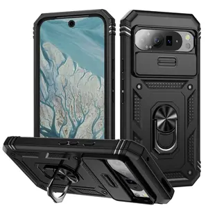 Shockproof Phone Case with Ring Holder, 360 Degree Rotatable Phone Protective Cover, Phone Accessories Compatible with Google Pixel 9 8 7 6, Casing