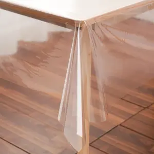 Clear Plastic Tablecloth Protector Rectangle 60x102 inch  Oilproof Stain Resistant Wipeable Table Cover for Dining Tables