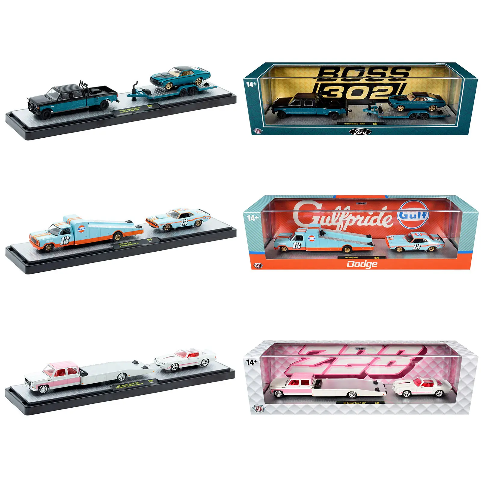 Auto Haulers Set of 3 Trucks Release 99 Limited Edition to 7600 pieces Worldwide 1/64 Diecast Models by M2 Machines