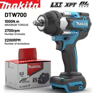Makita DTW700 18V Brushless Electric Wrench Cordless Drill Screwdriver 1000 Nm Torque Power Tools with BL Motor XPT Technology LXT 2700rpm 2200RPM