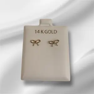 Broqueles de Moño en oro 14k