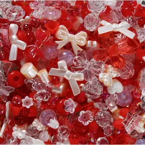 Acrylic DIY Jewelry Making Kit (180Pieces) – Includes Adorable Beads in 9 Colors for Crafting Bracelets, Necklaces, Hair Accessories & Phone Charms, Creative Gift Supplies for Valentine's Day & Children's Day, Bead Assortment, Bead Mix