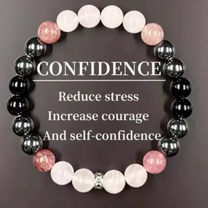 Rose Quartz, Carnelian, Obsidian Beads Bracelet, Bohemian Elegant Style, Emotional Balance & Self-Confidence Enhancing Fashion Jewelry For Women, Suitable For Daily Wear & Christmas Gift