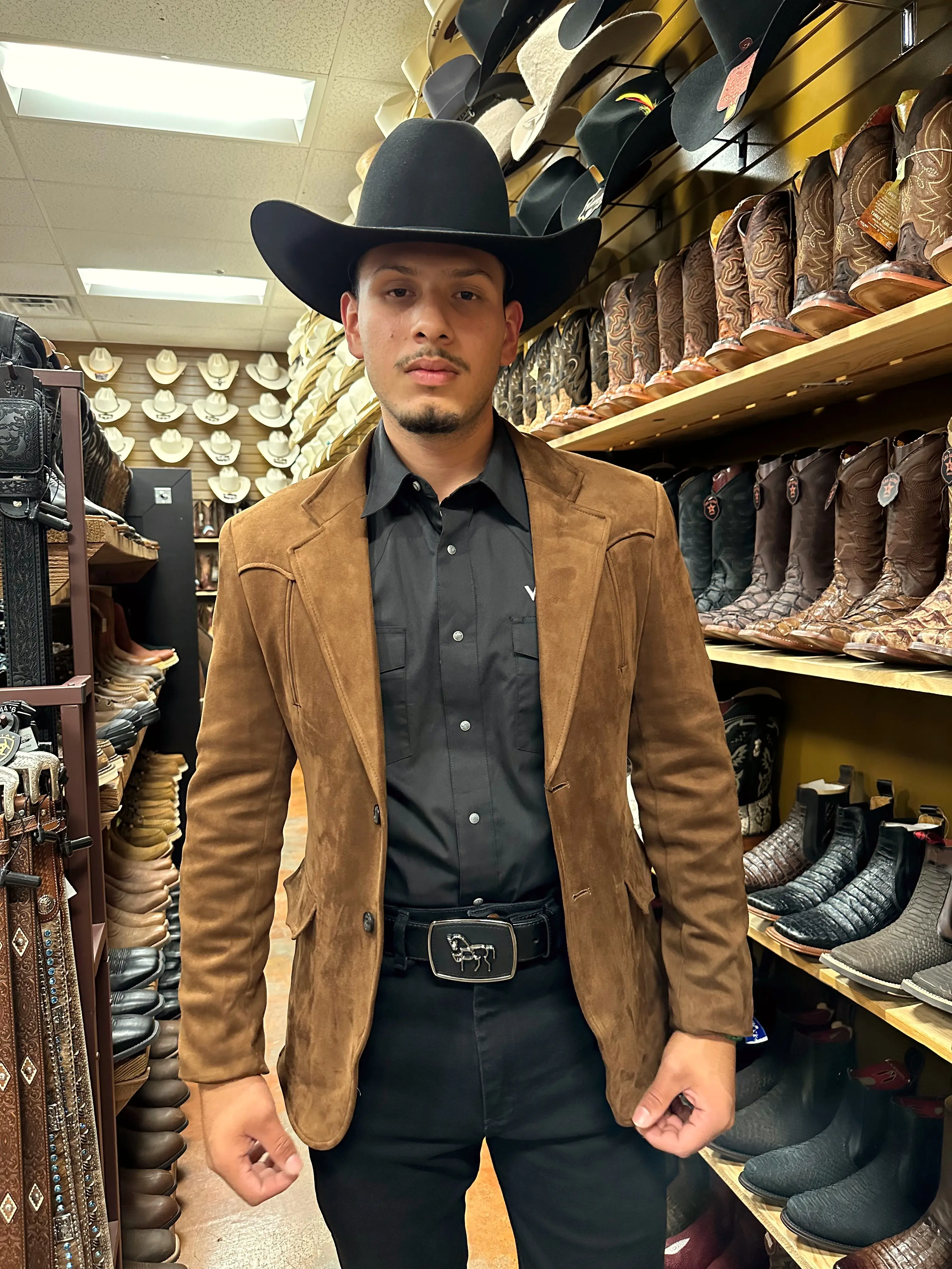 "BARABAS" Suede Blazer (Brown)