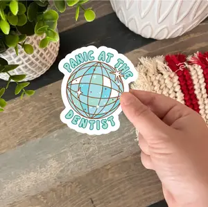 Dental Durable Vinyl Sticker - Panic at the Dentist Disco Ball Decor, Decorative Waterproof Ornaments