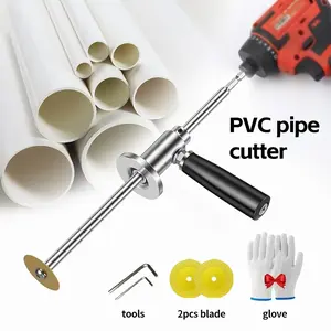 Upgraded version of the internal PVC pipe cutter with guide handle, heavy-duty pipe tool, suitable for internal pipe cutting, compatible with standard electric drills, professional diamond blade, suitable for PVC, ABS, and plastic pipes kit set