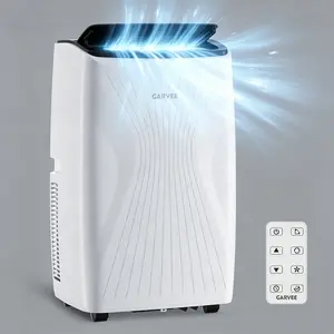14000 BTU 5-in-1 Portable Air Conditioner, Efficient Cooling for 650 Sq.Ft, Cool Fan Dehumidifier Modes, LED Display, Remote & 24H Timer, Easy Installation for Home Office