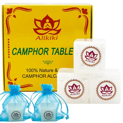 Pure Natural Camphor Tablets - (140 Gram,18 Tablets) Camphor Blocks for Aromatherapy, Odor Elimination, Puja - Alcanfor en Bloques, Alcanfor Cubes, Alcanfor en Bolitas, Kapoor for Pooja