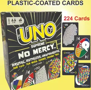 UNO Supreme No Mercy Card Game – 224/210/194/165 Durable Plastic Cards, High-Energy Gameplay for 2–10 Players, Perfect for Parties, Family Gatherings, Team Challenges & Travel Entertainment