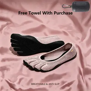 Women Five Finger Barefoot Water Footwear, Soft Sole Non-Slip Breathable Mesh Quick Dry Five Toe Shoes for Yoga Pilates, Indoor Fitness, Outdoor Running & Daily Training Sneakers