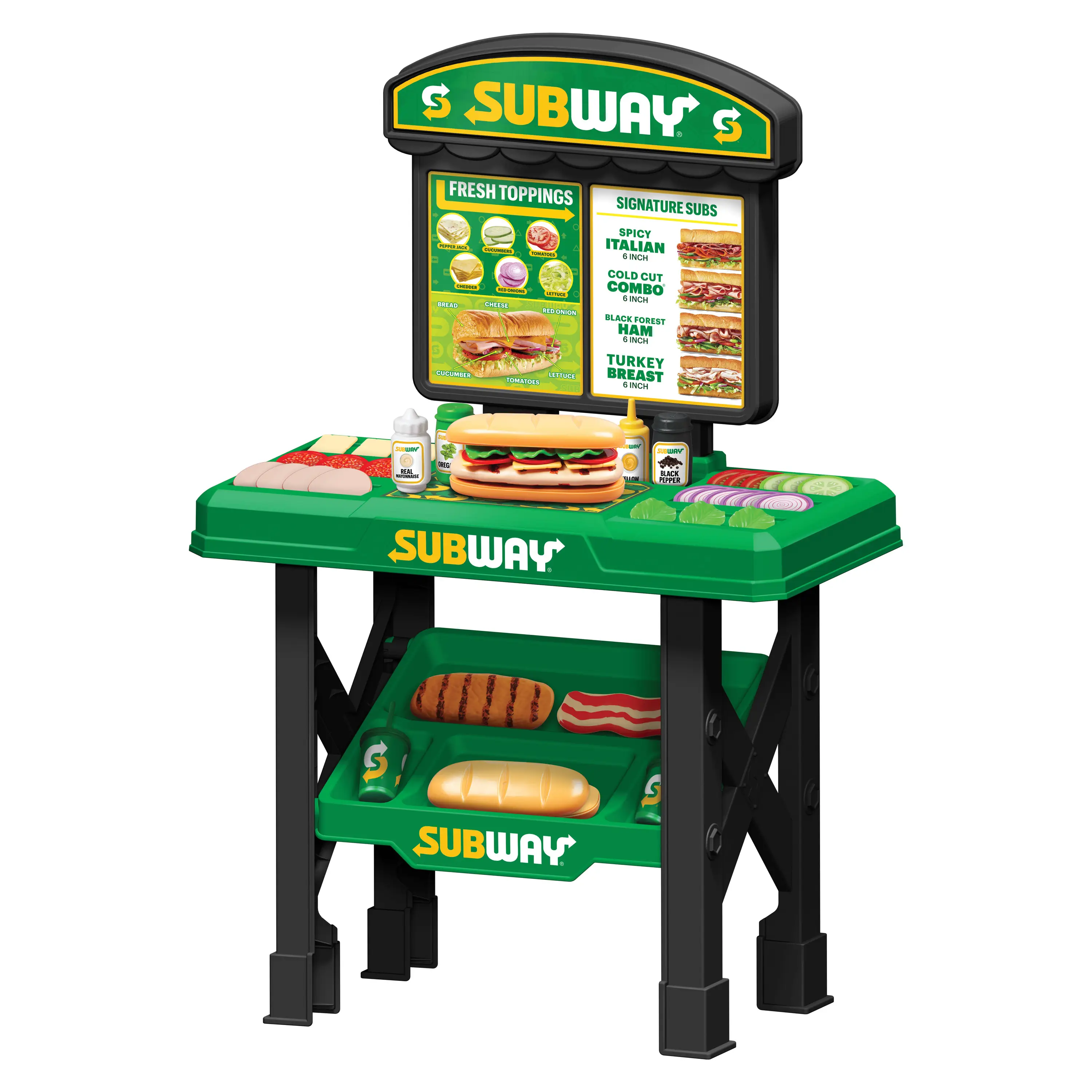 Subway Sandwich Artist 53 Piece Playset - Pretend Play Toys Kitchen Playset For Ages 3+ with Realistic Play Pieces & Official Certificate