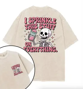 I Sprinkle This Stuff on Everything Printed Gym T-Shirt, Gym Shirt, Graphic Gym Shirt, Vintage Washed Tee Contton, Gym Shirt Women, for Men, Full Size, Casual Streetwear Top for Men & Women