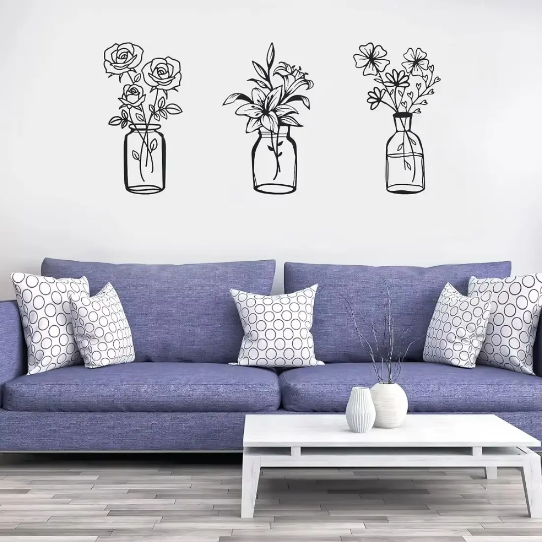3-Piece Stunning Metal Flower Decor: Minimalist Tulip Wire Art for Home.Minimalist Tulip for Home Enhancement.Minimalist Tulip.Wall Sculptures