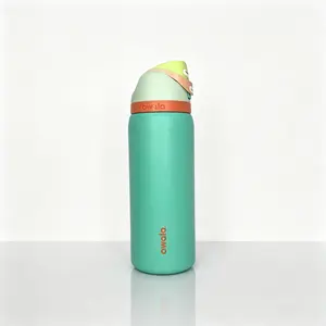Owala 32oz Insulated Stainless Steel Owala FreeSip Water Bottle, Solid Mint Teal Pastel Color, Leak Proof Lift Lock Built-in Straw Lid, 24 Hours Cold Retention, BPA-Free Easy Clean Travel Tumbler