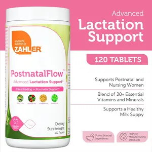 Zahler PostnatalFlow Advanced Lactation Support - 120 Tablets with Milk Thistle Fenugreek & Raspberry Leaf for Postpartum & Nursing Women - Non-GMO Kosher Supplement