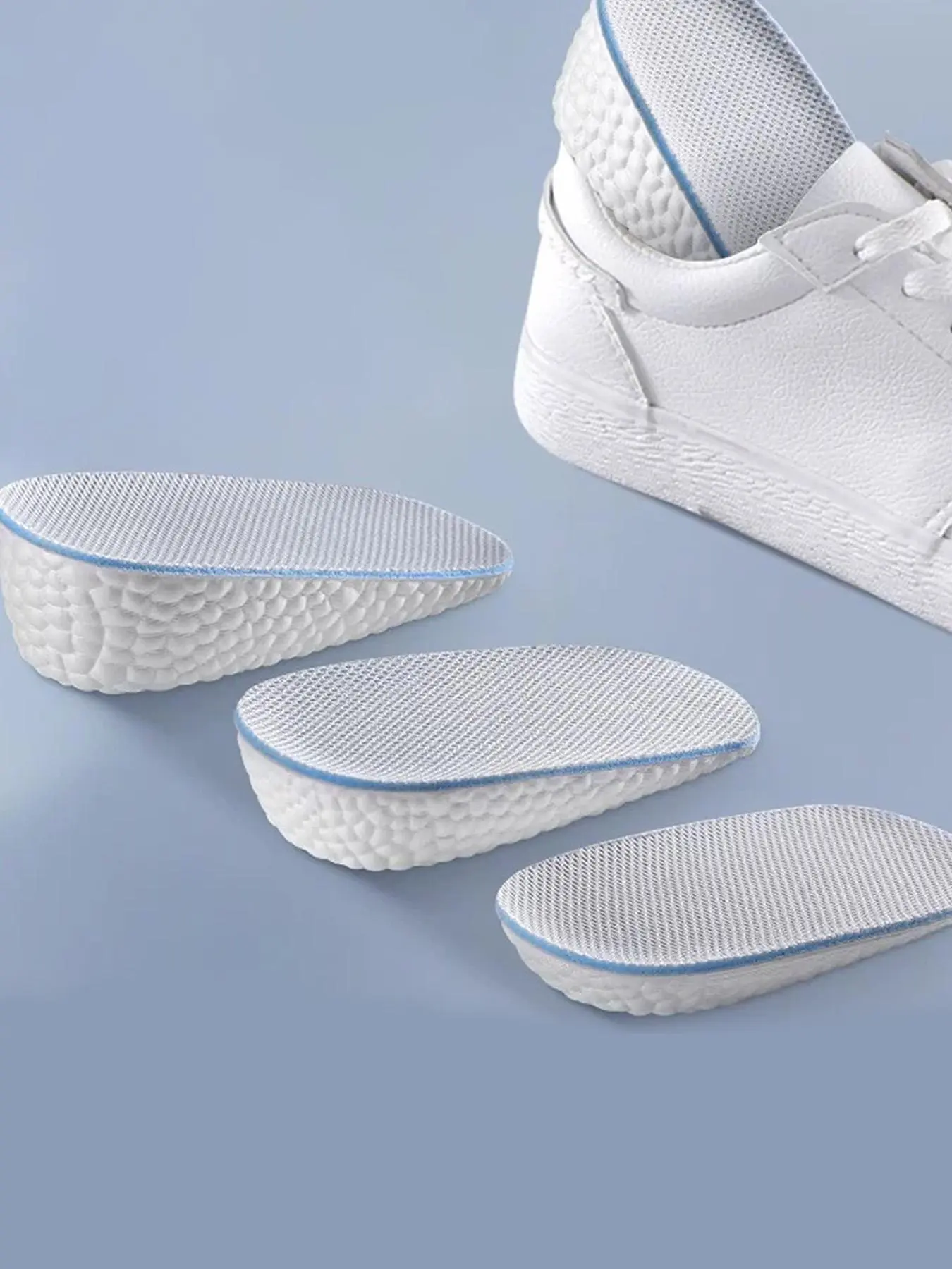 1Pair Breathable EVA Cushioned Insoles Shock Absorbing Insole Shock Absorption Heightening Increase Insole Shoe Insoles For Women & Men